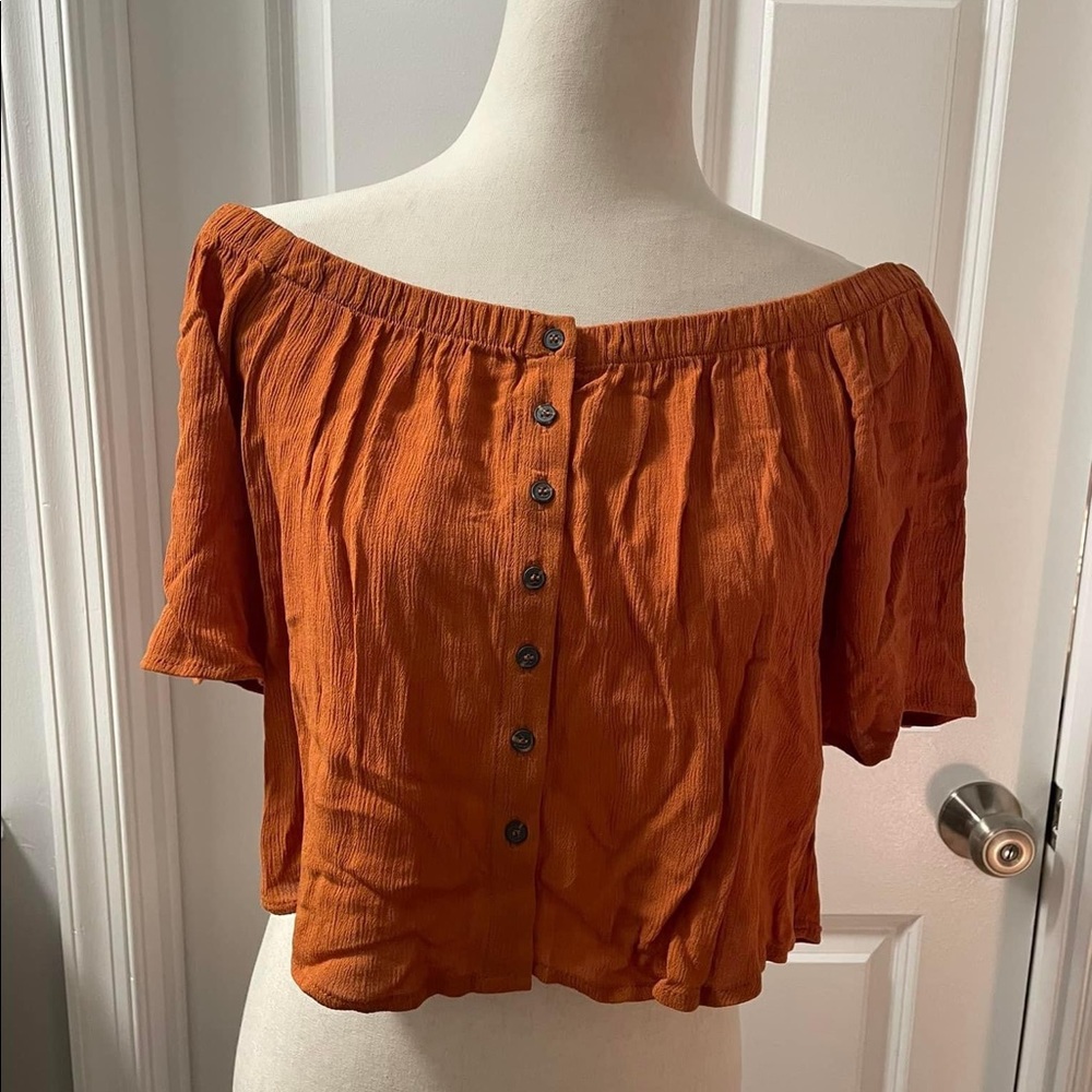 Rust color boho top